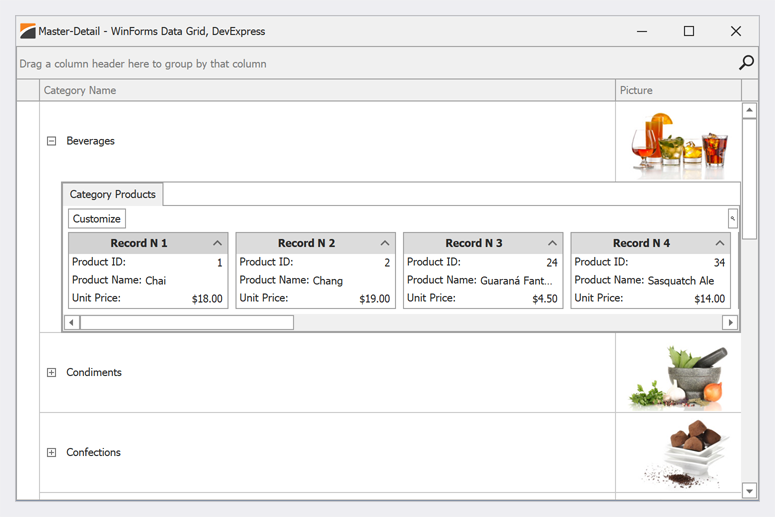 DevExpress DataGrid Master-Detail Scripts (Examples #1)