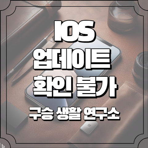 Ios 업데이트 확인 불가 해결 방법