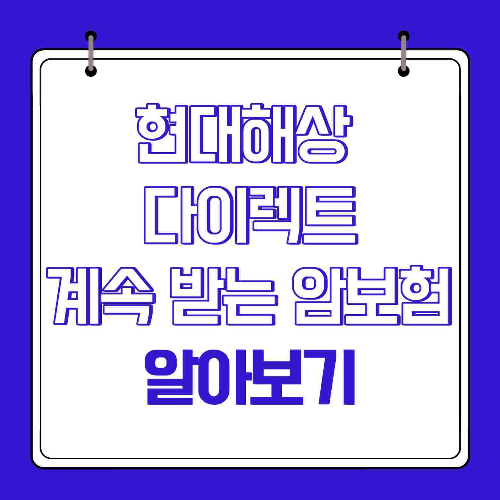 2년마다 재진단암 보장하는 현대해상 다이렉트 계속 받는 암보험 추천 이유