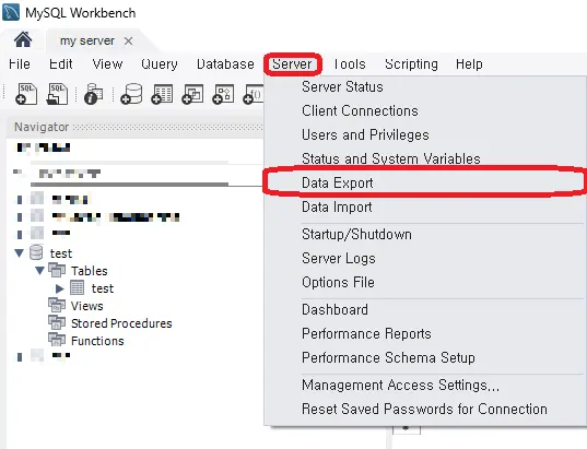[MySQL] WorkBench 데이터베이스 export & import