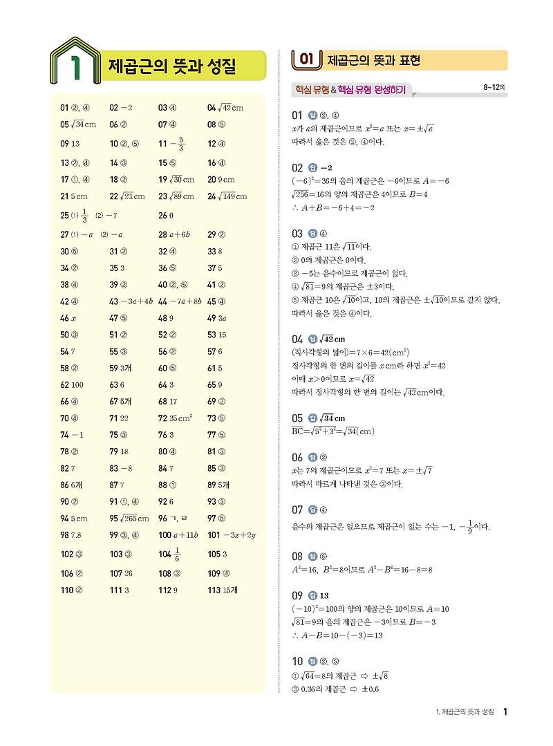 만렙 PM중등수학 중3상 3-1 답지 해설 사진답지 빠른답지 모바일최적화 :: 답지블로그