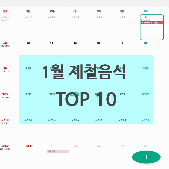 1월 제철음식 10가지-꼭 먹어야할 음식