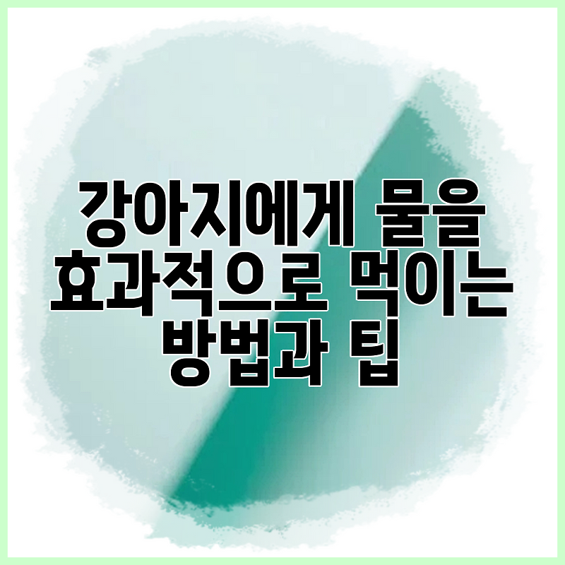 강아지에게 물을 효과적으로 먹이는 방법과 팁