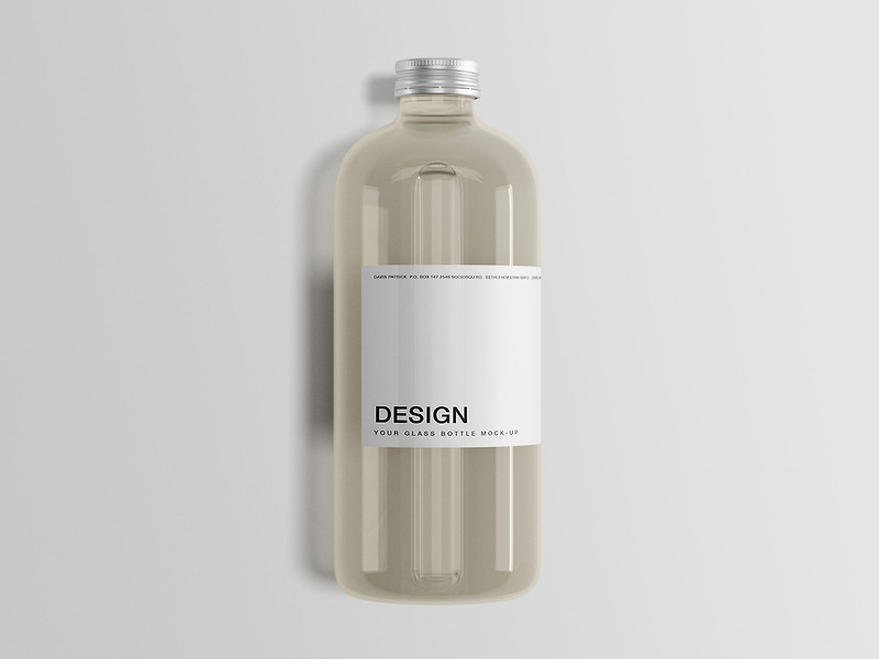 Classic Glass Bottle Mockup(클래식 유리병 목업)