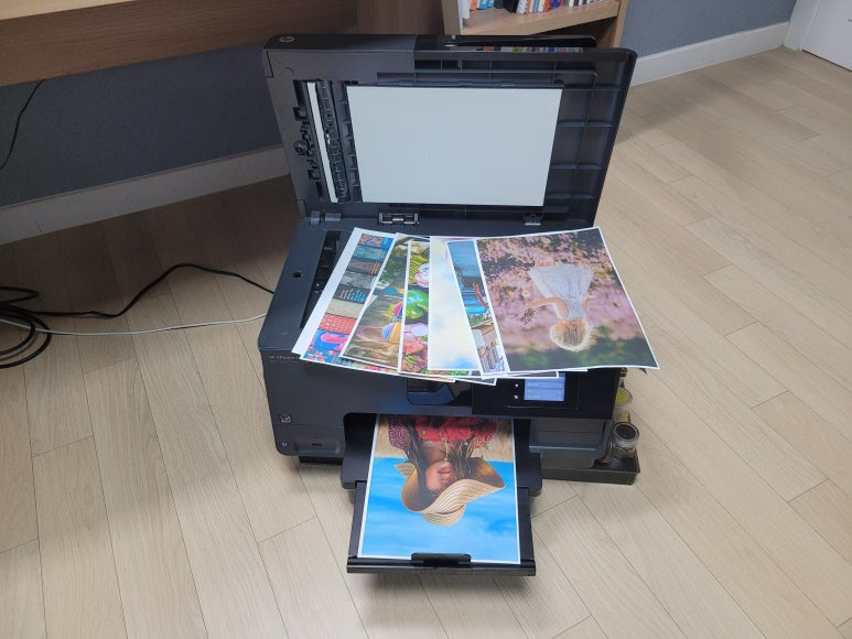 HP 8610 팩스복합기 무한잉크 Ink cartridges depleted 잉크 카트리지 소모됨, HP 950 프린트 헤드 분해 수리