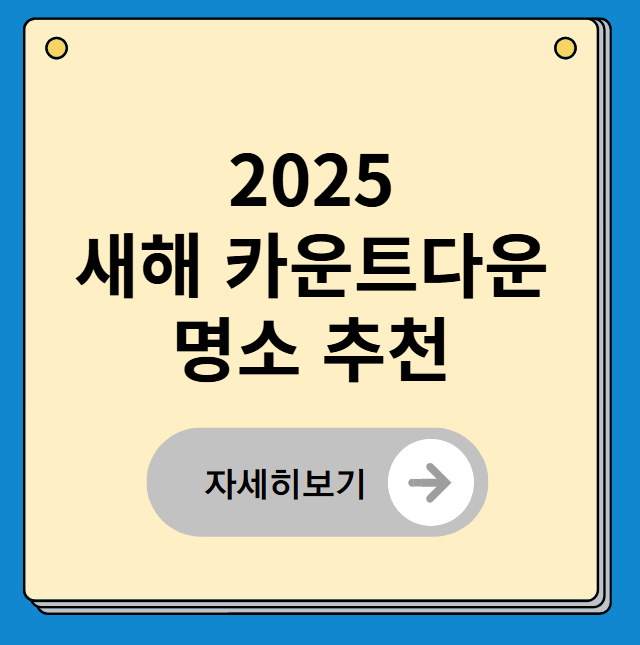 2025 새해 카운트다운 명소 추천