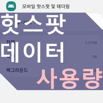 핫스팟 데이터 사용량 확인 방법