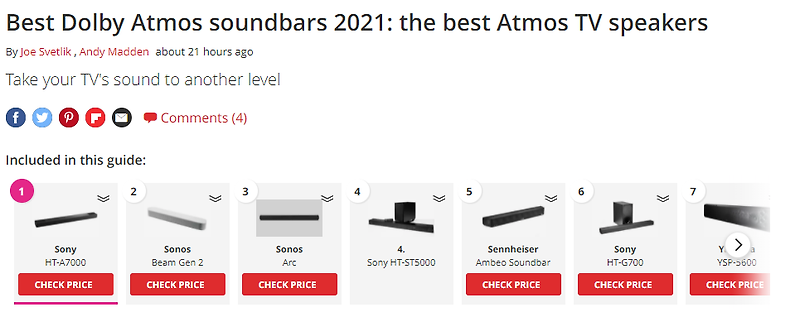 2021 돌비 애트모스 사운드바 추천