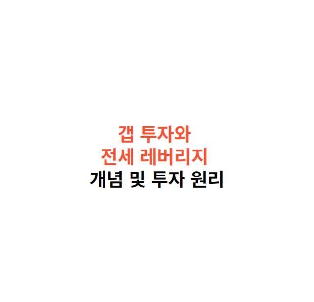 갭 투자와 전세 레버리지 개념 및 투자 원리