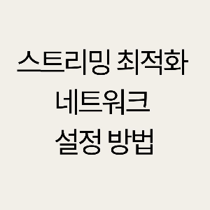 치지직 트위치 스트리밍 최적화 네트워크 세팅 설정방법