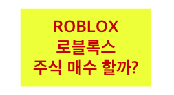 [미국 주식] Roblox 주가 하락, 로블록스 는 어떤 기업이며 주식 매수 해도 될까?