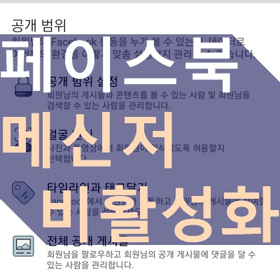 페이스북 메신저 비활성화 설정하기