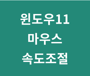 윈도우11 마우스 포인터 속도 조절 방법 (컴퓨터 노트북 마우스 빠르게 느리게 설정하기)