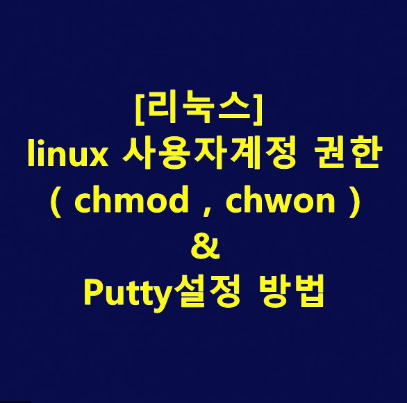 [리눅스] linux 사용자계정 권한 ( chmod , chwon ) & Putty설정 방법