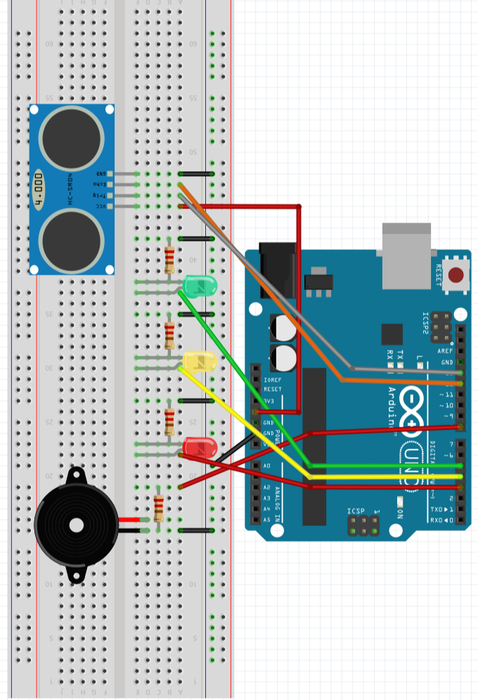 [아두이노] LED, 초음파센서, 부저를 이용하여 거리 측정 및 경고음내기