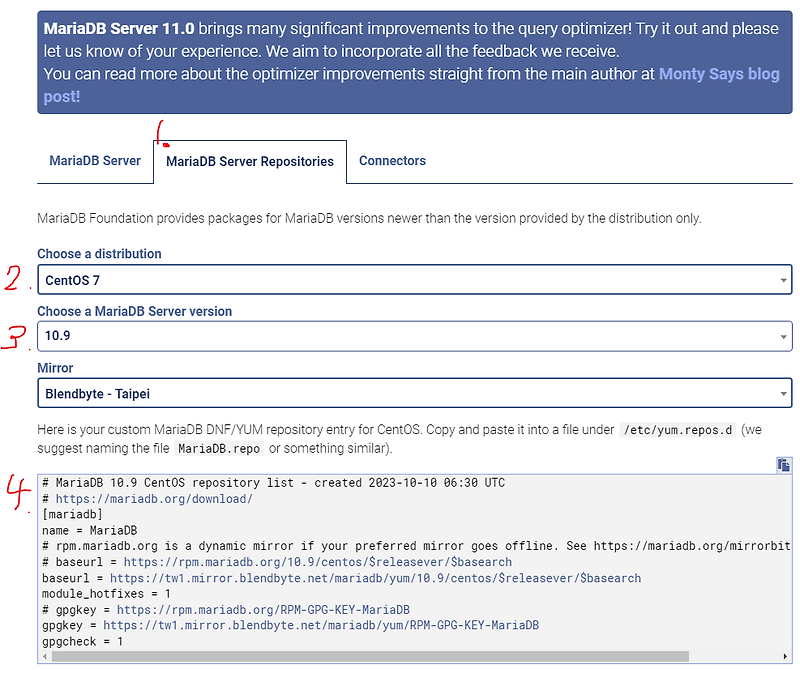 CentOS7 MariaDB 설치 (2023년10월) :: 고니의꿈