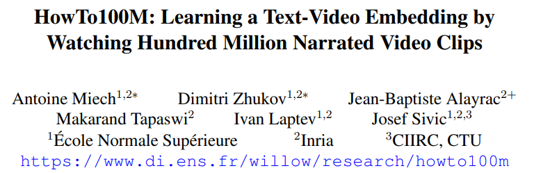 [ICCV 2019] HowTo100M: Learning a Text-Video Embedding by Watching ...
