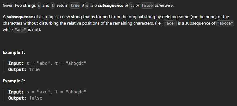 LeetCode : 392. Is Subsequence
