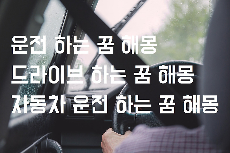 운전하는 꿈 해몽 / 드라이브 하는 꿈 해몽 / 자동차 운전 하는 꿈 해