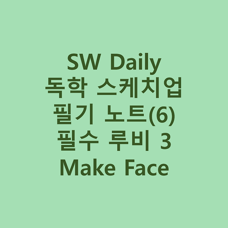 스케치업 독학 필기 노트 (6) - 필수 루비 3탄 Make Face