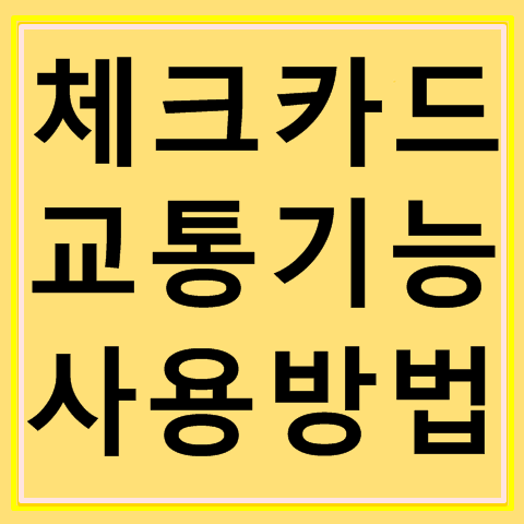 체크카드 교통카드기능 사용하는법