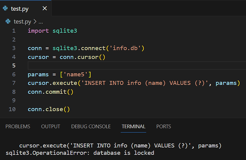 [파이썬 에러] sqlite3.OperationalError database is locked 해결하기