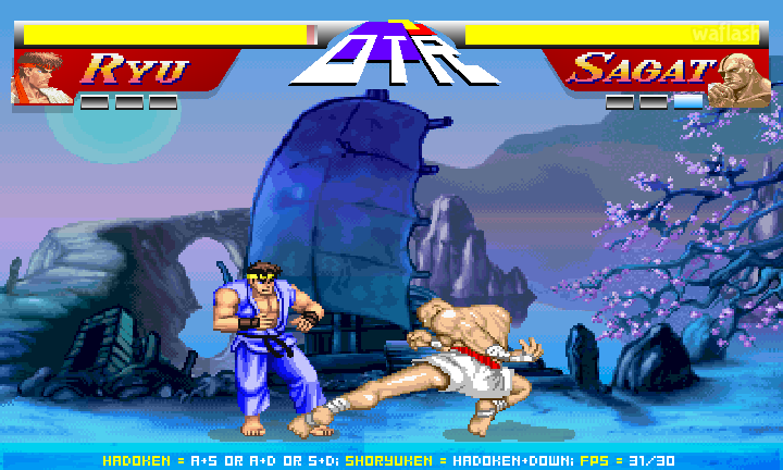 스트리트 파이터 2 - 류 vs 사가트 (Street Fighter 2 - Ryu vs Sagat) - 플래시게임 | 와플래시 아카이브