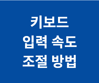 [키보드 입력이 느릴때, 자주 연타가 될때] 반복 입력 속도, 반응속도 조절  , 키보드 여러번 눌림 해결