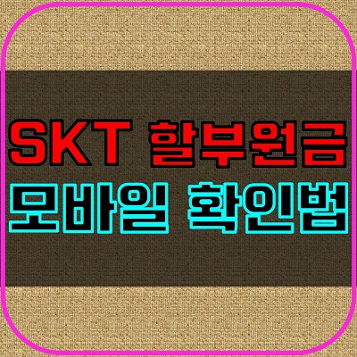 skt 할부원금 확인 :: 모바일 조회 방법