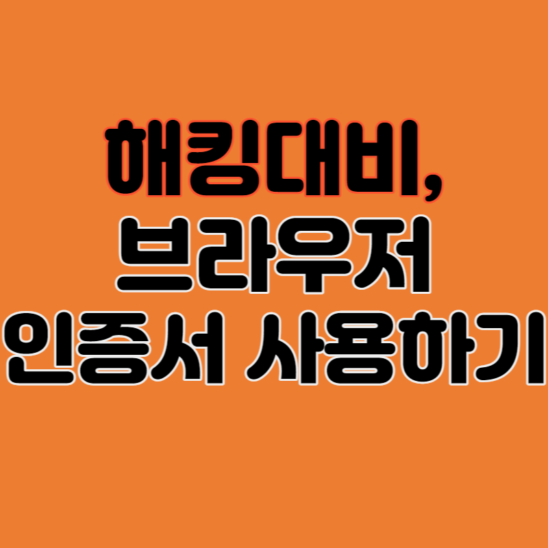 2023][해킹대비][공인인증서 대신][브라우저 인증서사용하기][총정리]