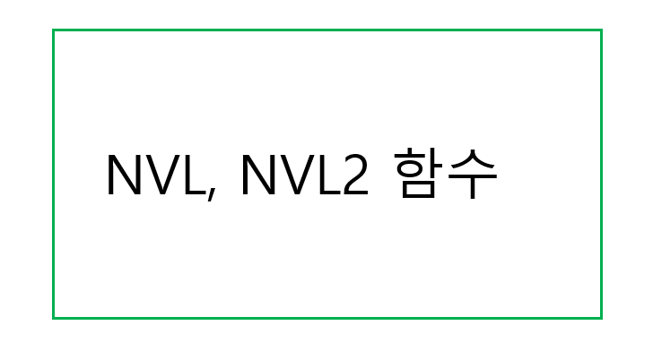 [ORACLE] NVL, NVL2 함수