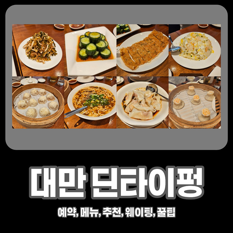 딘타이펑 대만 예약 101 신규 매장 위치 대기 및 메뉴 추천 가격 팁