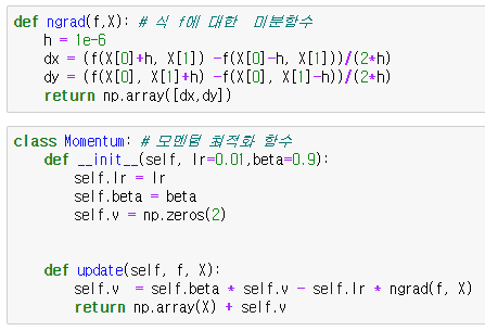 Momentum 개념 및 코드 구현
