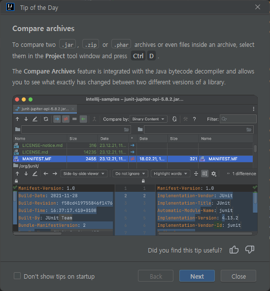 tip-of-the-day-intellij-compare-archives