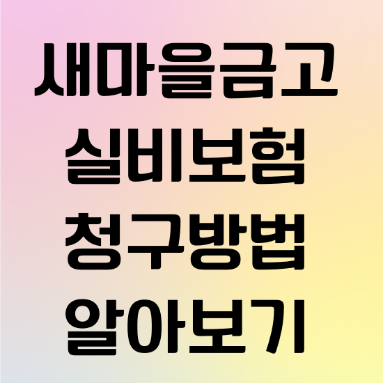 새마을금고 실비보험 청구방법 알아보기