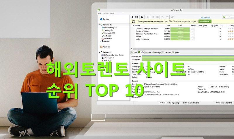 토렌트사이트(Torrent) 해외순위 1위~ 10위 공개합니다.