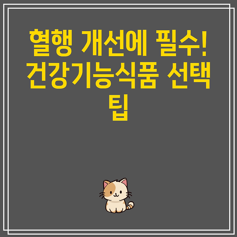 혈행 개선에 필수 건강기능식품 선택 팁 6357