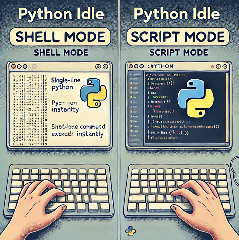 [Python] 파이썬 IDLE의 Shell 모드와 스크립트 모드 차이점 정리