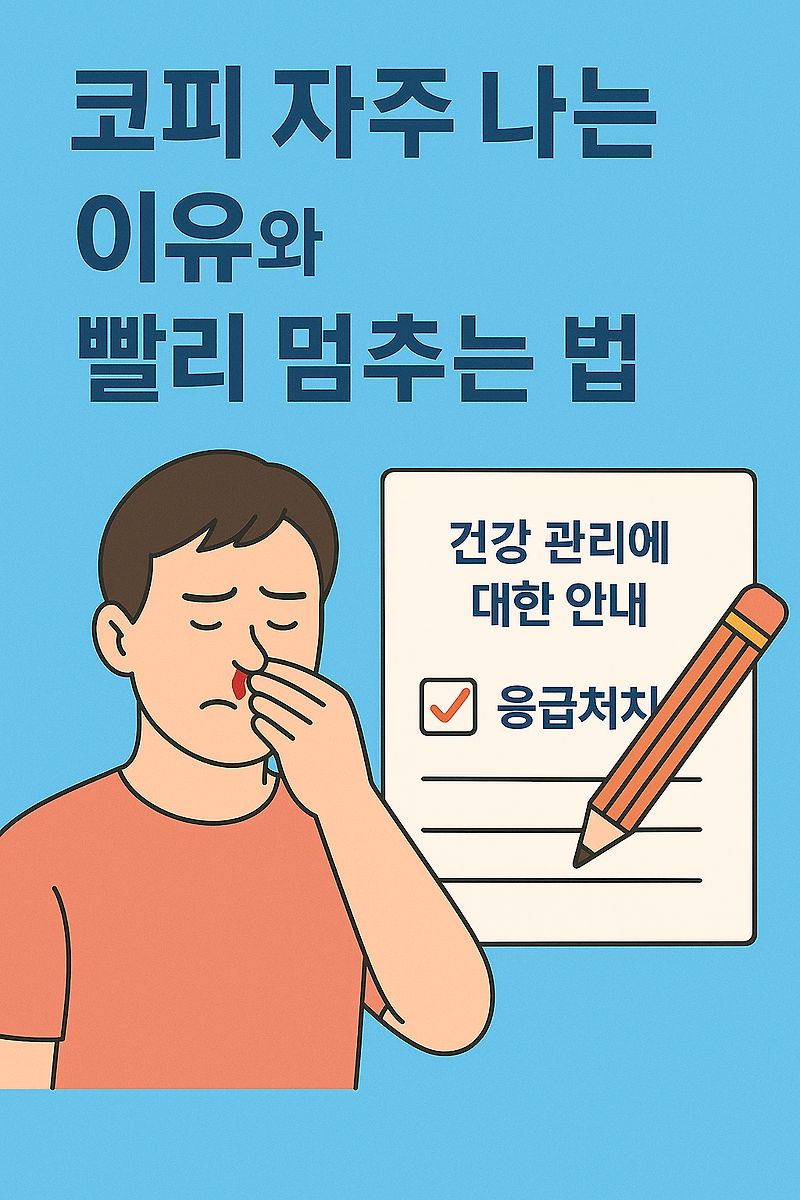 코피가 자주 나는 이유? 절대 놓치면 안 되는 원인 7가지