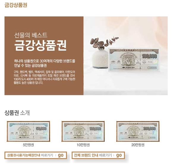 금강제화 상품권 어디에 사용할수 있을까?