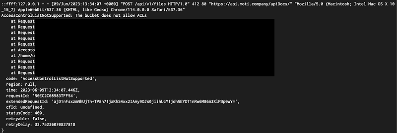 Moti #3. The Bucket Does Not Allow Acls (Accesscontrollistnotsupported) 오류  해결