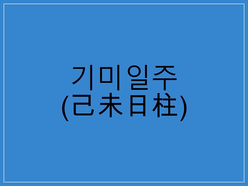 기미일주(己未日柱) 일주론 요약