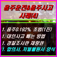 음주운전과 음주사고 사례(5)] 음주수치 0.192% | 대인사고 | 초범 | 경찰재량권 | 합의서 양식 | 처벌불원서 양식
