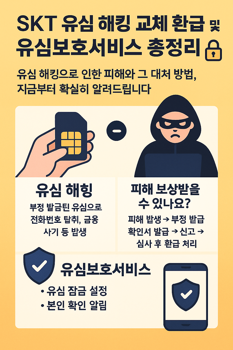 SKT 유심 해킹 교체 환급 및 유심보호서비스 총정리🔐 2025년 최신 가이드