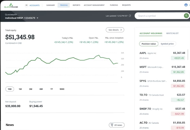 Questrade 예전 Trading화면으로 되돌리는 법