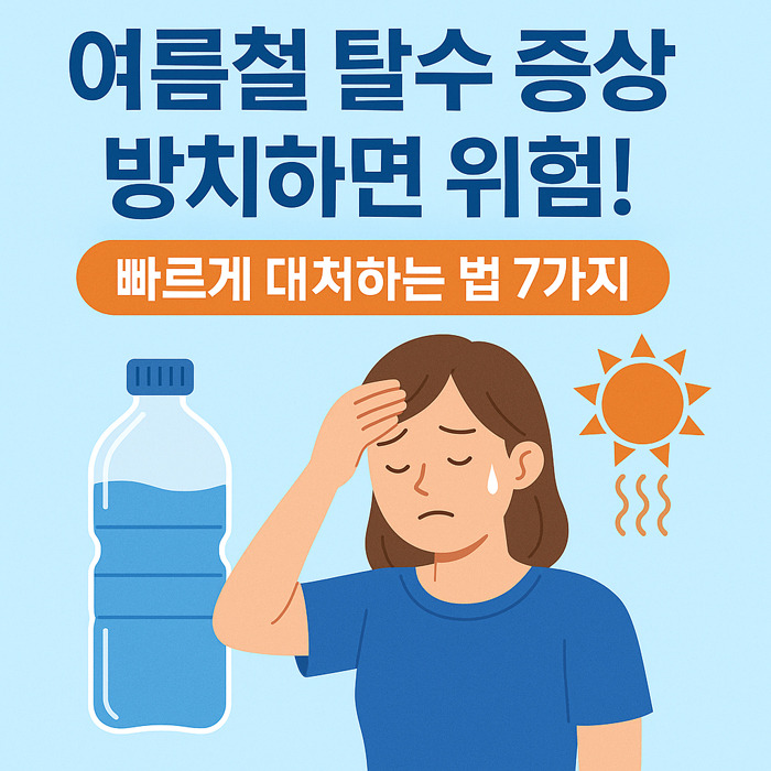 여름철 탈수 증상 방치하면 위험! 빠르게 대처하는 법 7가지