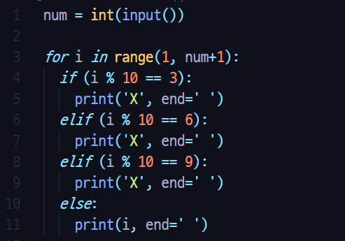 [CodeUp/코드업] Python 기초 100제 , 코드업 파이썬 6082 , 코드업 6082번 , 코드업 6082 , 369게임 , 369게임 코딩