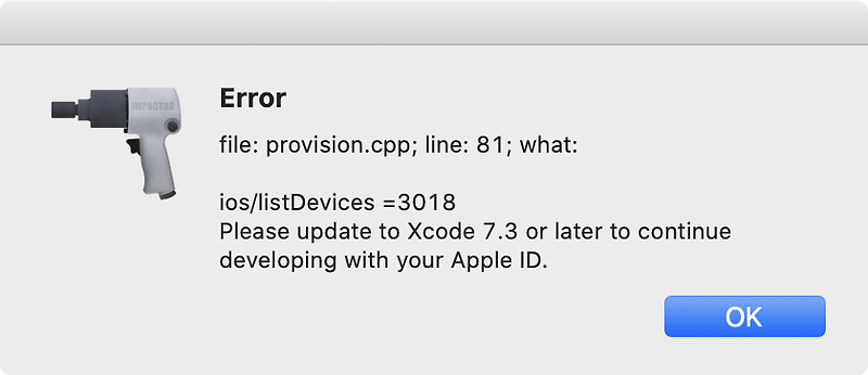 please update to xcode 7.3 cydia impactor