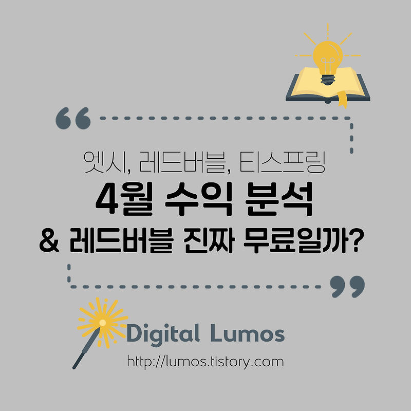 Pod 엣시 레드버블 수익 정리(2021년 4월) - Digital Lumos