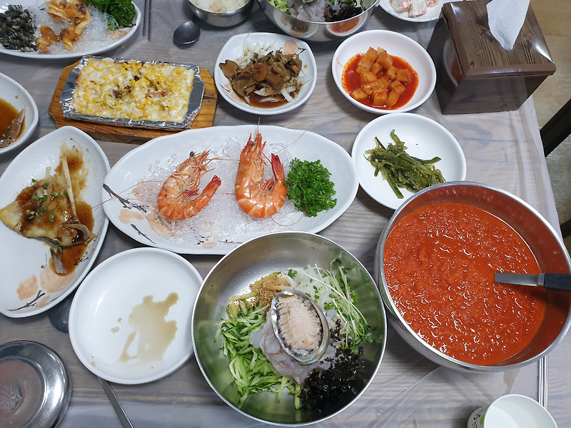 포항 죽도시장 영광회대게센터 물회(feat 가성비 물회 맛집).